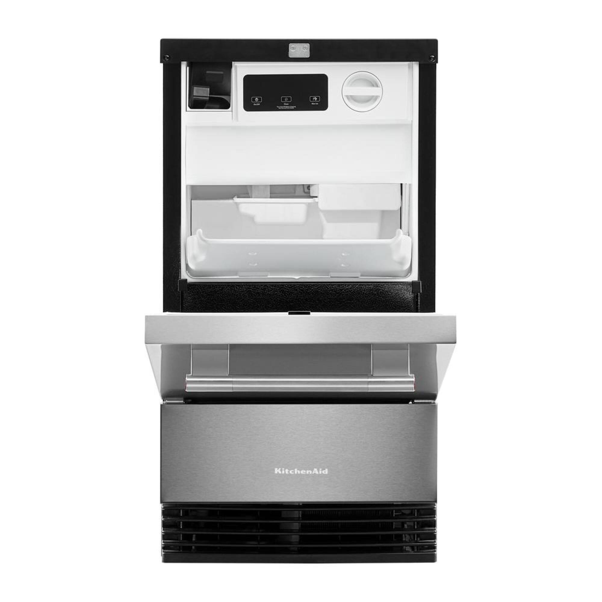 Alt View 1. KitchenAid - 18" 35-Lb. Ice Maker - PrintShield Stainless Finish.
