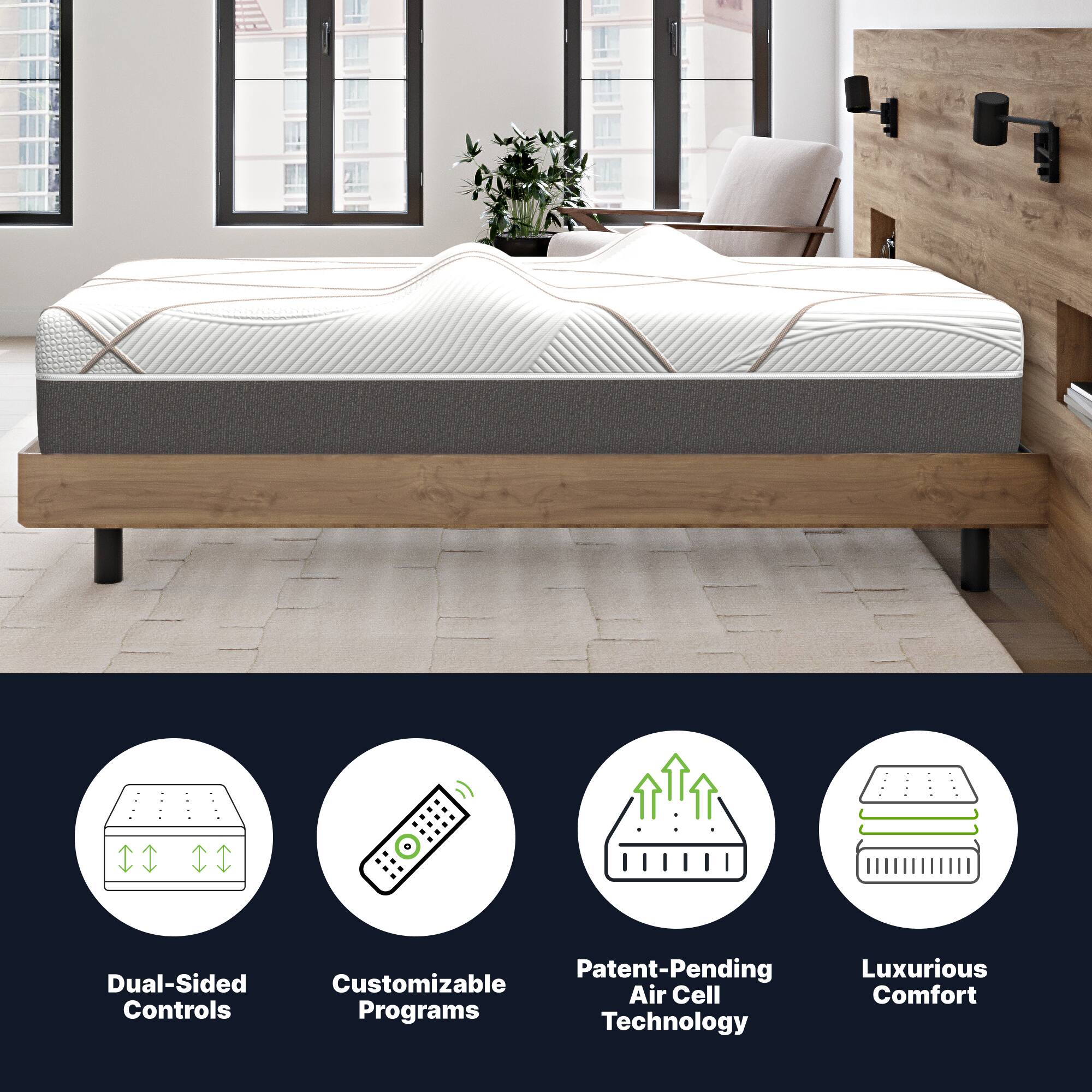 GhostBed Hybrid Massage Mattress QN White GWHMAS50 Best Buy