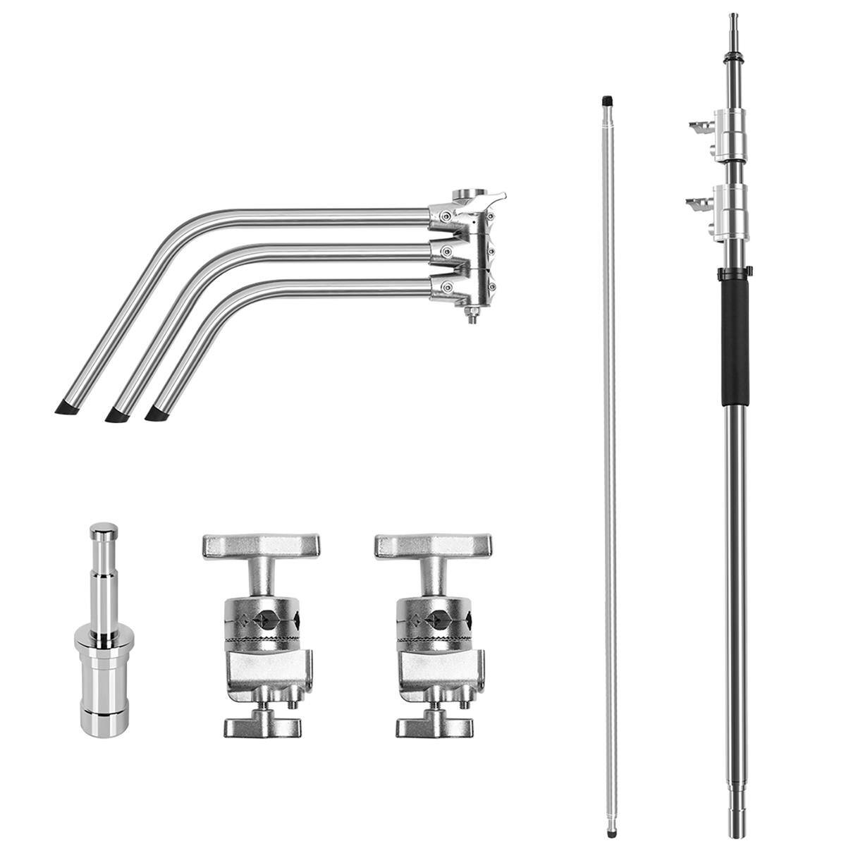 Alt View 5. GVM - GVM Great Video Maker C330 10.5' Turtle Base C-Stand and Grip Arm Kit, Chrome, 2-Pack.