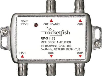 Rocketfish 4 Output Coaxial Amplifier Silver RF-G1179 - Best Buy Rocketfish 4 Output Coaxial Amplifier Silver RF-G1179 - Best Buy