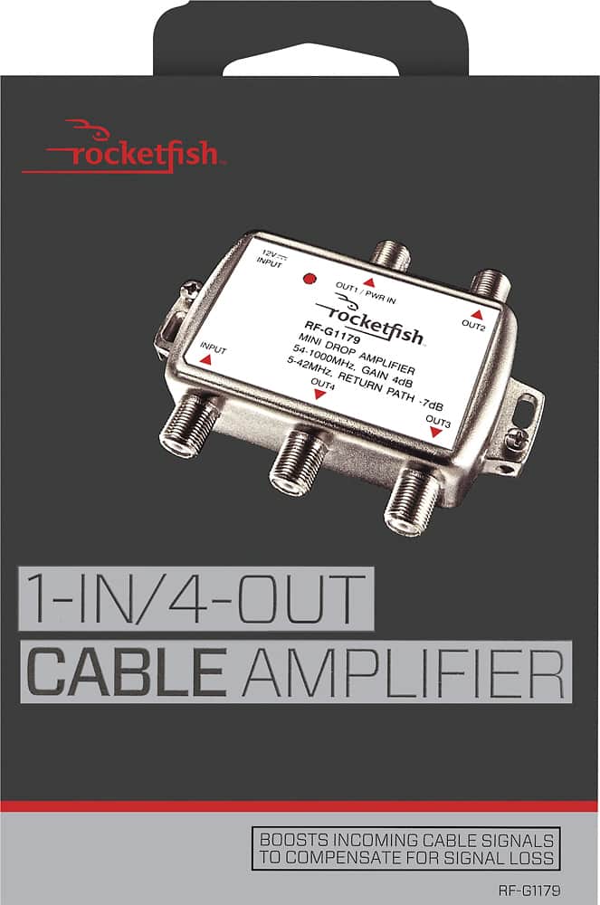 Alt View 12. Rocketfish™ - 4 Output Coaxial Amplifier - Silver.