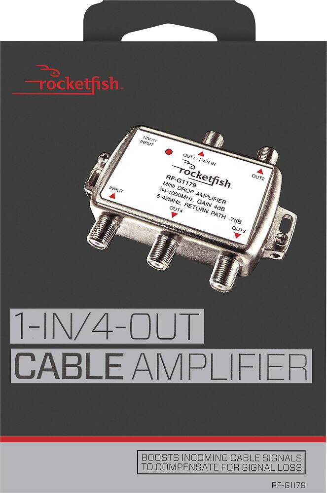 Alt View 12. Rocketfish™ - 4 Output Coaxial Amplifier - Silver.