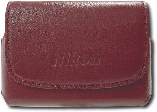 Front Standard. Nikon - Leather Case for Nikon Coolpix S-Series Digital Cameras - Burgundy.