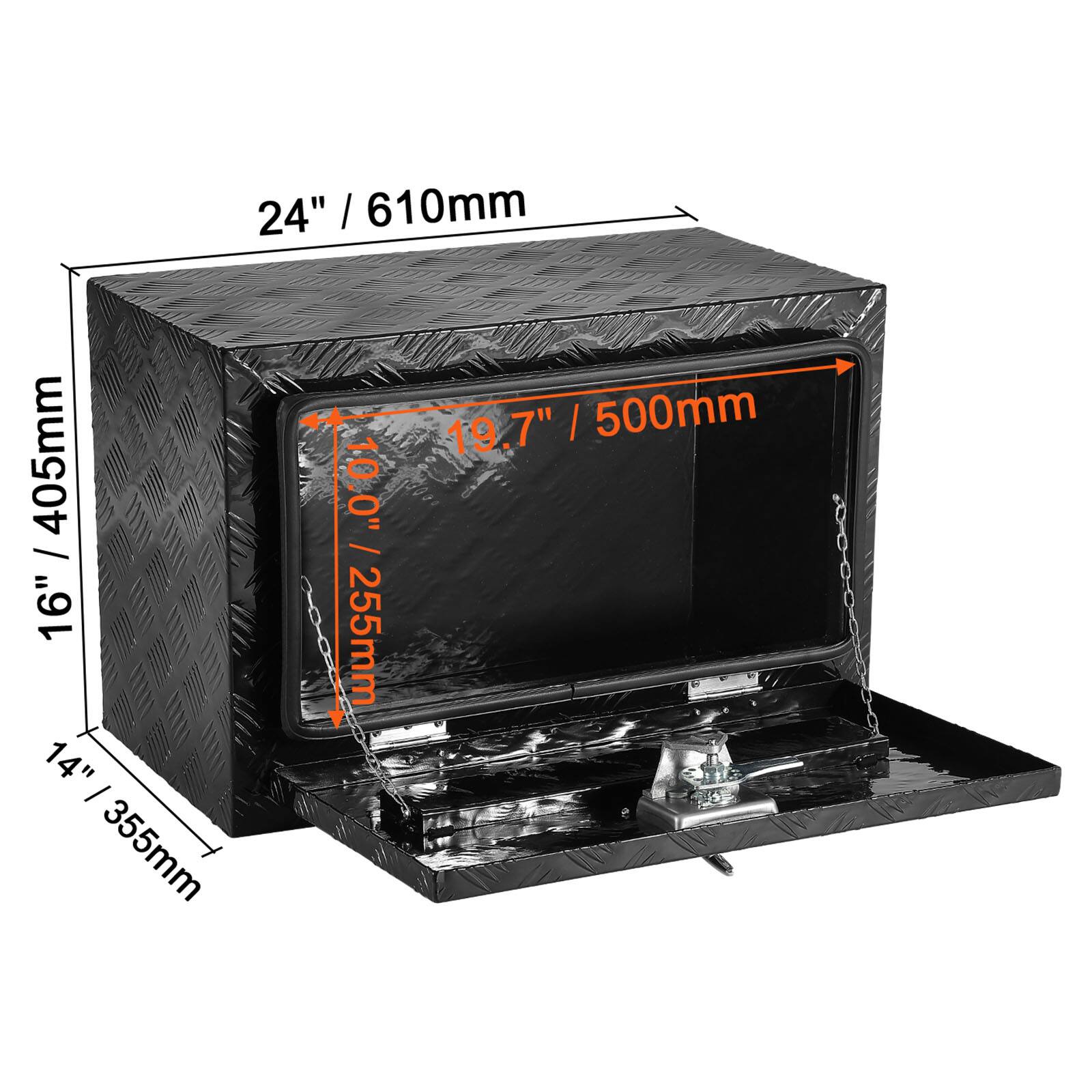 24" / 610mm
16" / 405mm
14" / 355mm
10.0" / 255mm
19.7" / 500mm