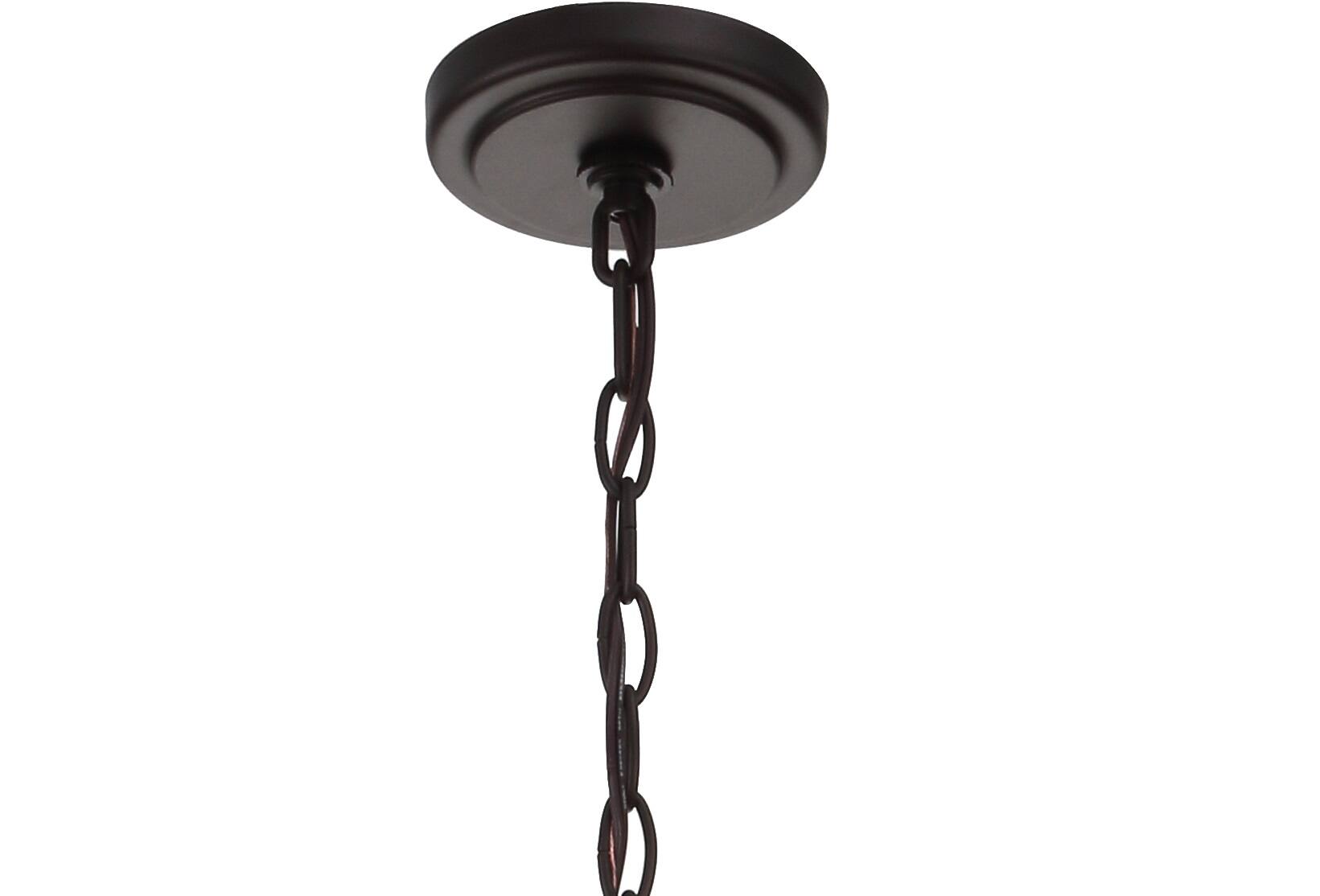 Alt View 5. Jonathan Y - Anna 21" 4-light Metal/Glass LED Pendant, Oil Rubbed Bronze - Oil Rubbed Bronze / Clear.