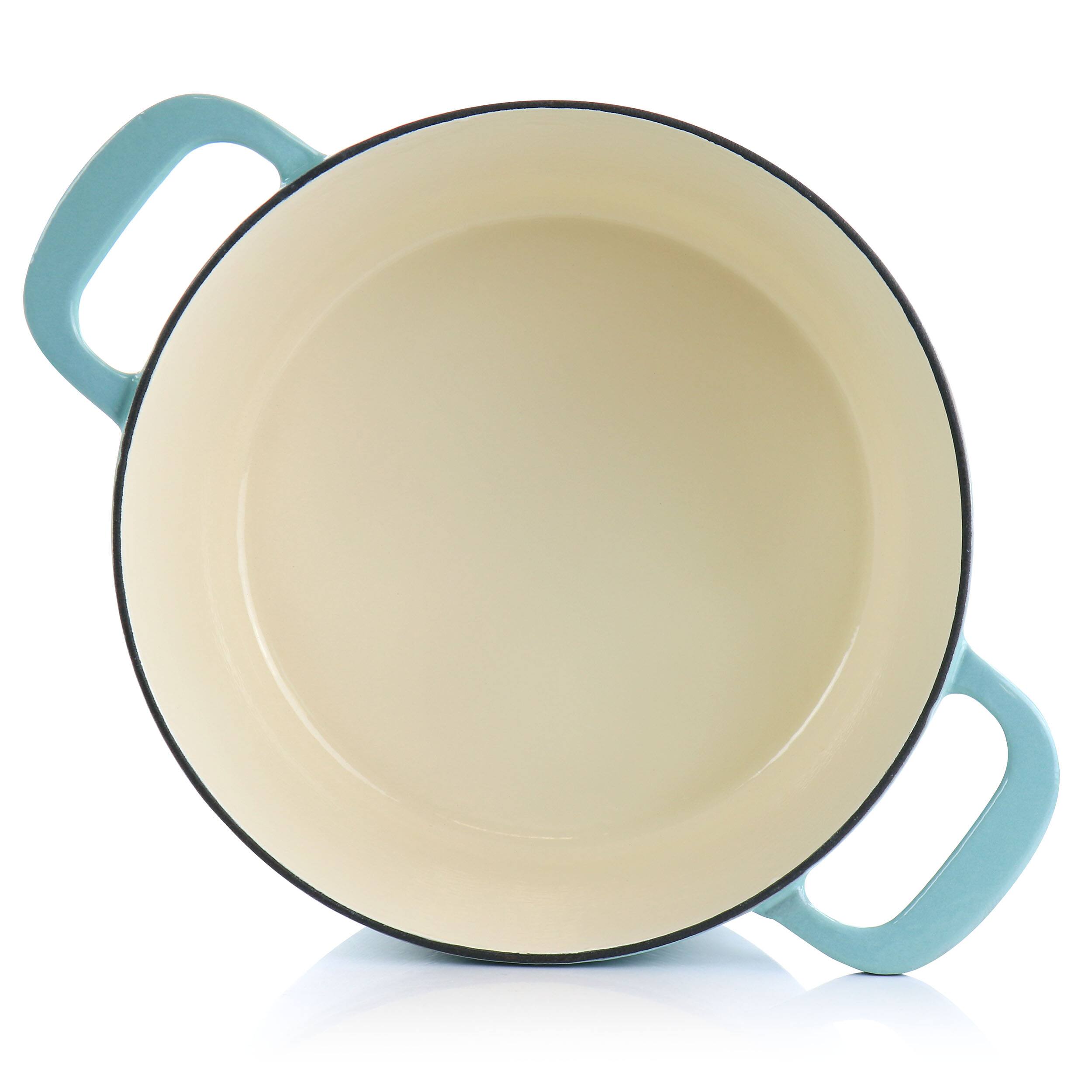 Alt View 2. Martha Stewart - Martha Stewart Enameled Cast Iron 7 Quart Dutch Oven with Lid in Turquoise - Turquoise.