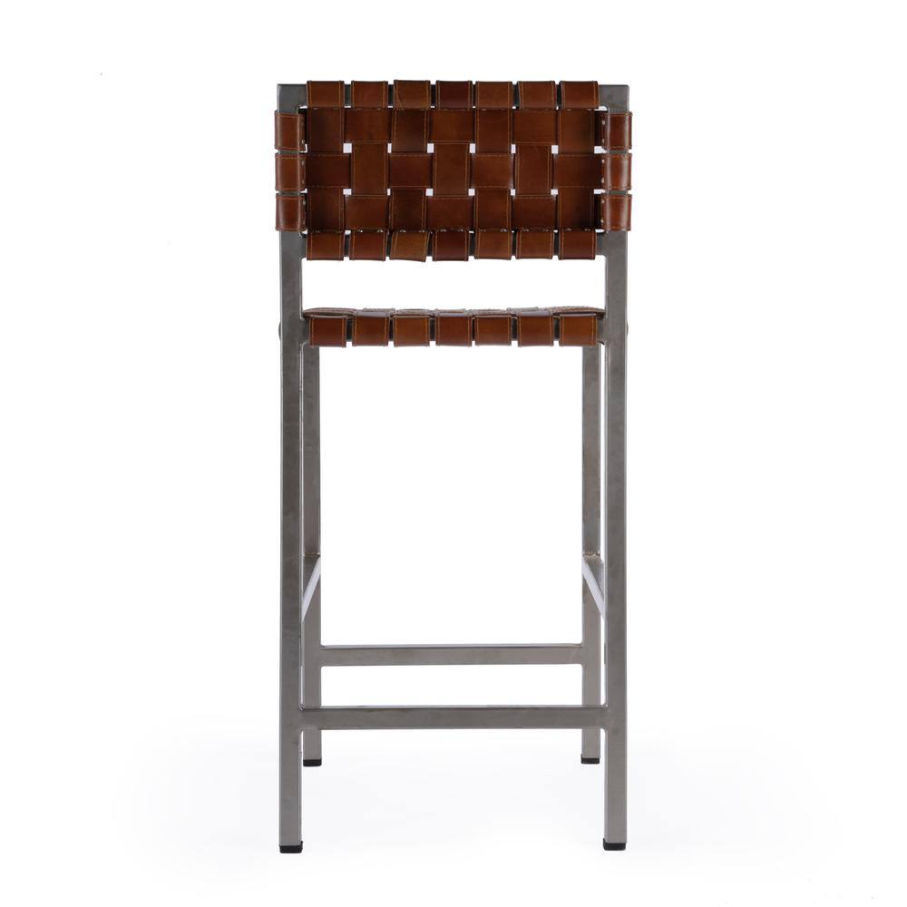 Left. Butler Specialty - Bromley Iron and Leather 24.5" Counter Stool - Brown.