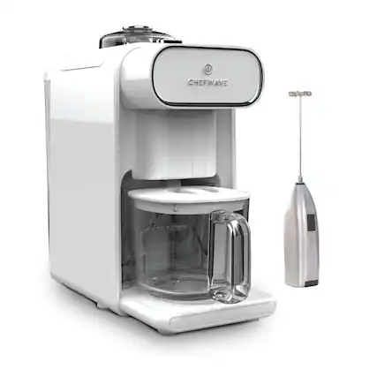 Front. ChefWave - ChefWave Milkmade Non-Dairy Milk Maker with Handheld Milk Frother - White.
