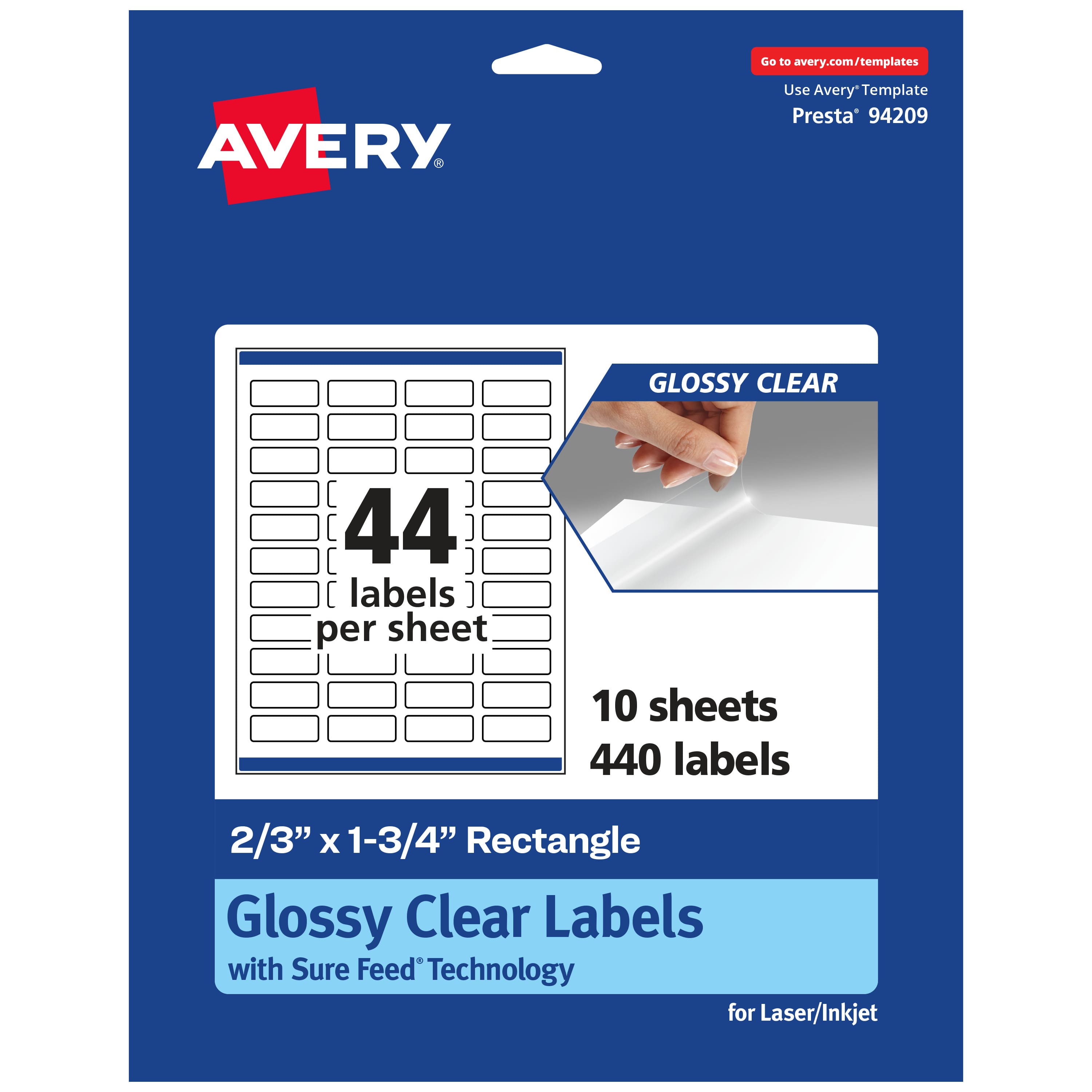 "Avery - Glossy Rectangle Labels, 2/3"" x 1-3/4"", 440 Labels - Clear" price history on PriceWatchPro