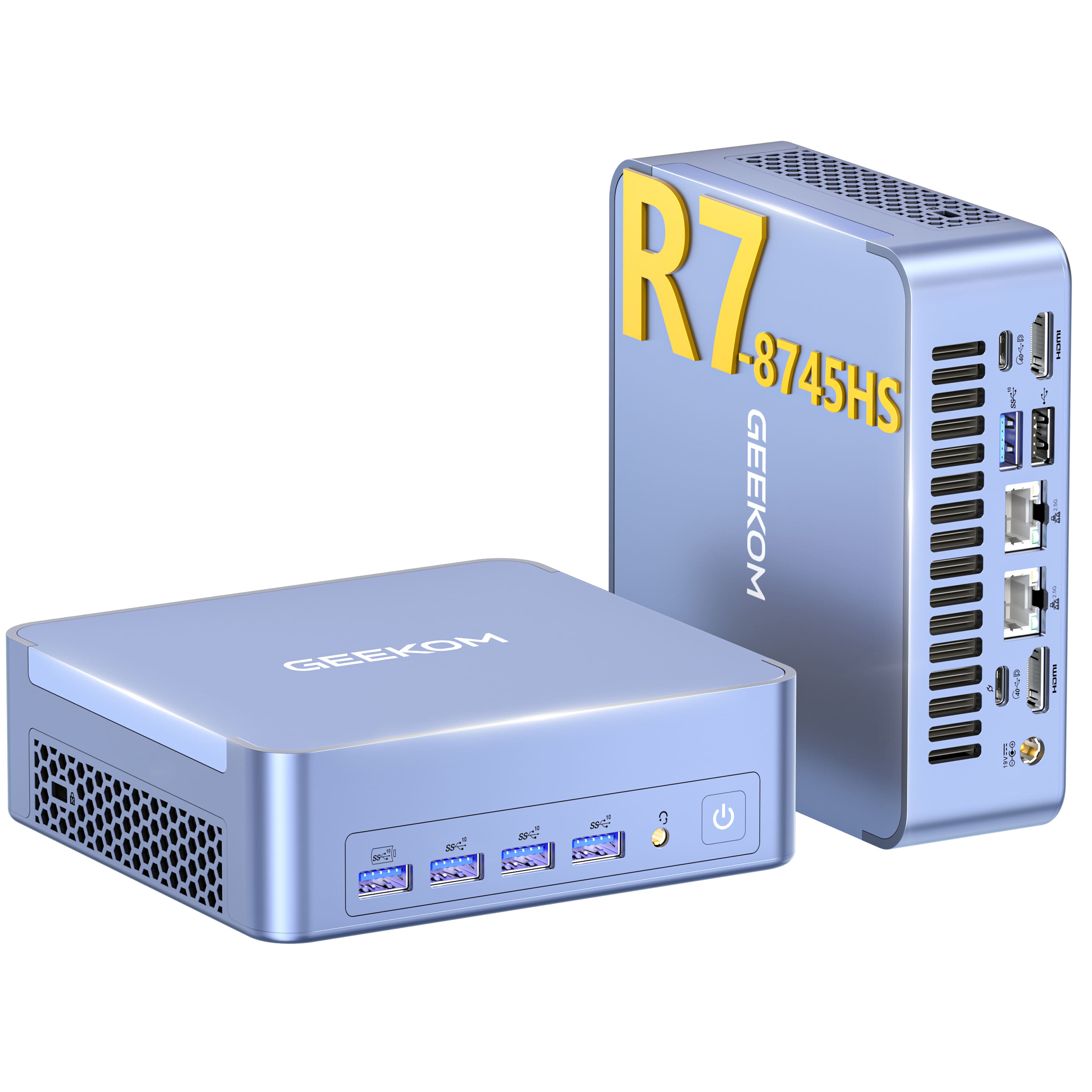 GEEKOM - AX8 Max Mini PC, AMD Ryzen 7 8745HS, Radeon 780M, 16GB DDR5 RAM& 1TB NVMe x4 Gen 4 SSD, Win 11 Pro Pre-installed - Purple