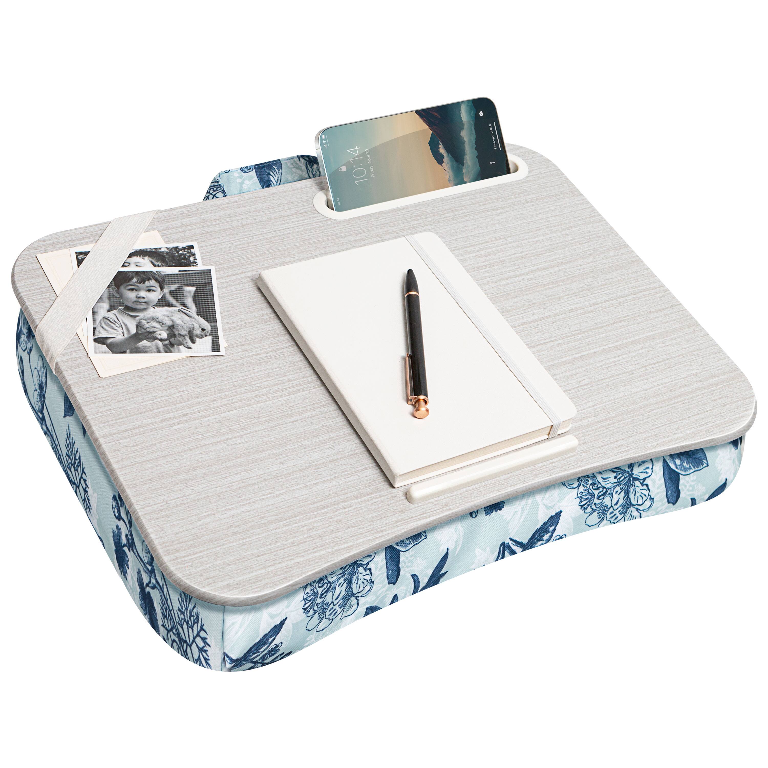 Angle. LapGear - Designer Lap Desk (Fits up to 15.6" Laptop) - Blue Blossoms.