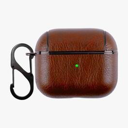 Entronix - Luxury Leather Case for AirPods 4th Generation - Stylish and Durable Protection - Brown
