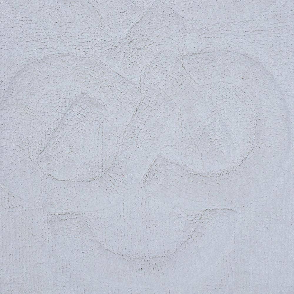 Alt View 1. Knightsbridge - Knightsbridge Elegant Cotton Bath Rug with Traditional Racetrack Design - White - White.