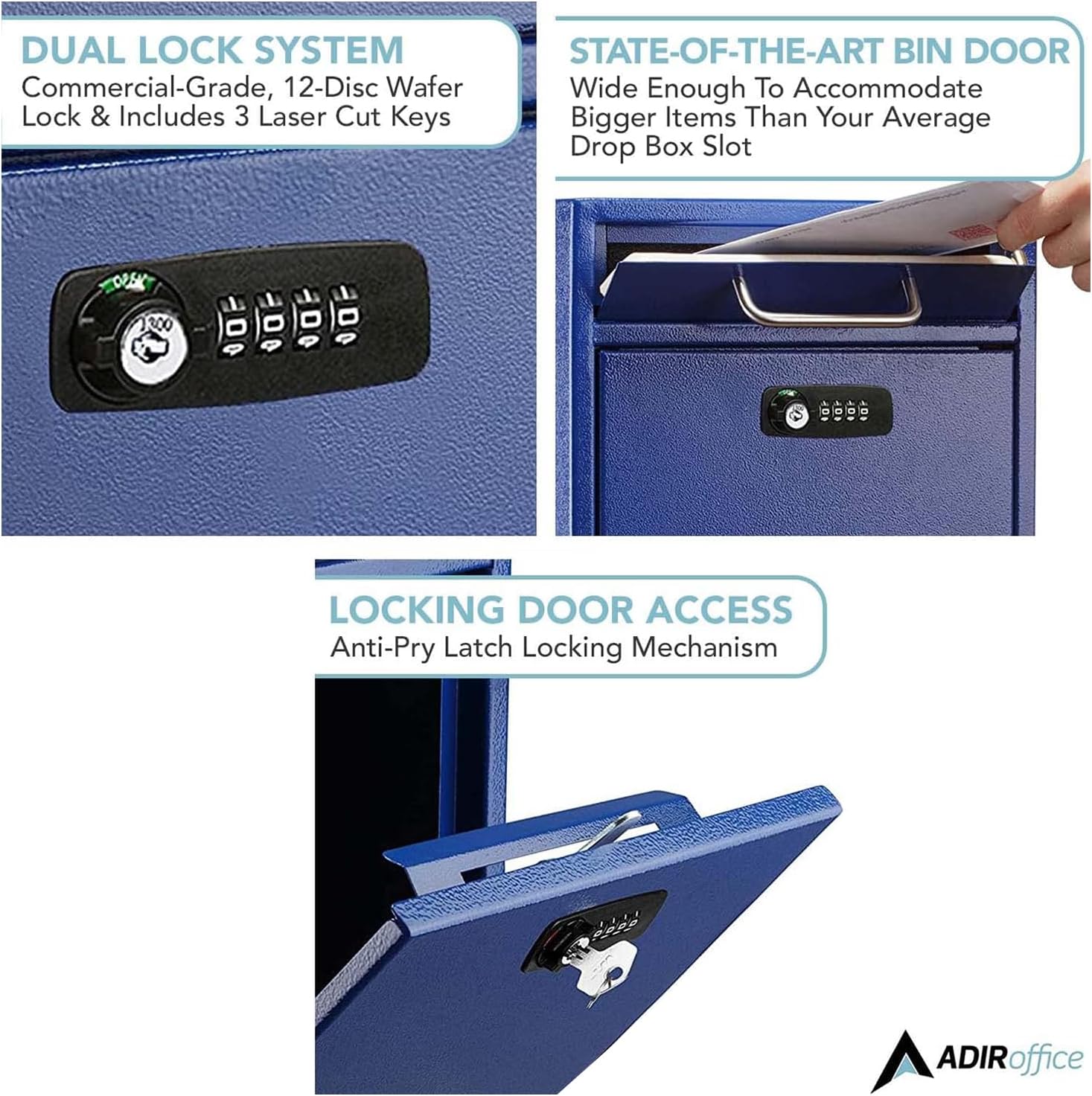 DUAL LOCK SYSTEM, STATE-OF-THE-ART BIN DOOR, LOCKING DOOR ACCESS