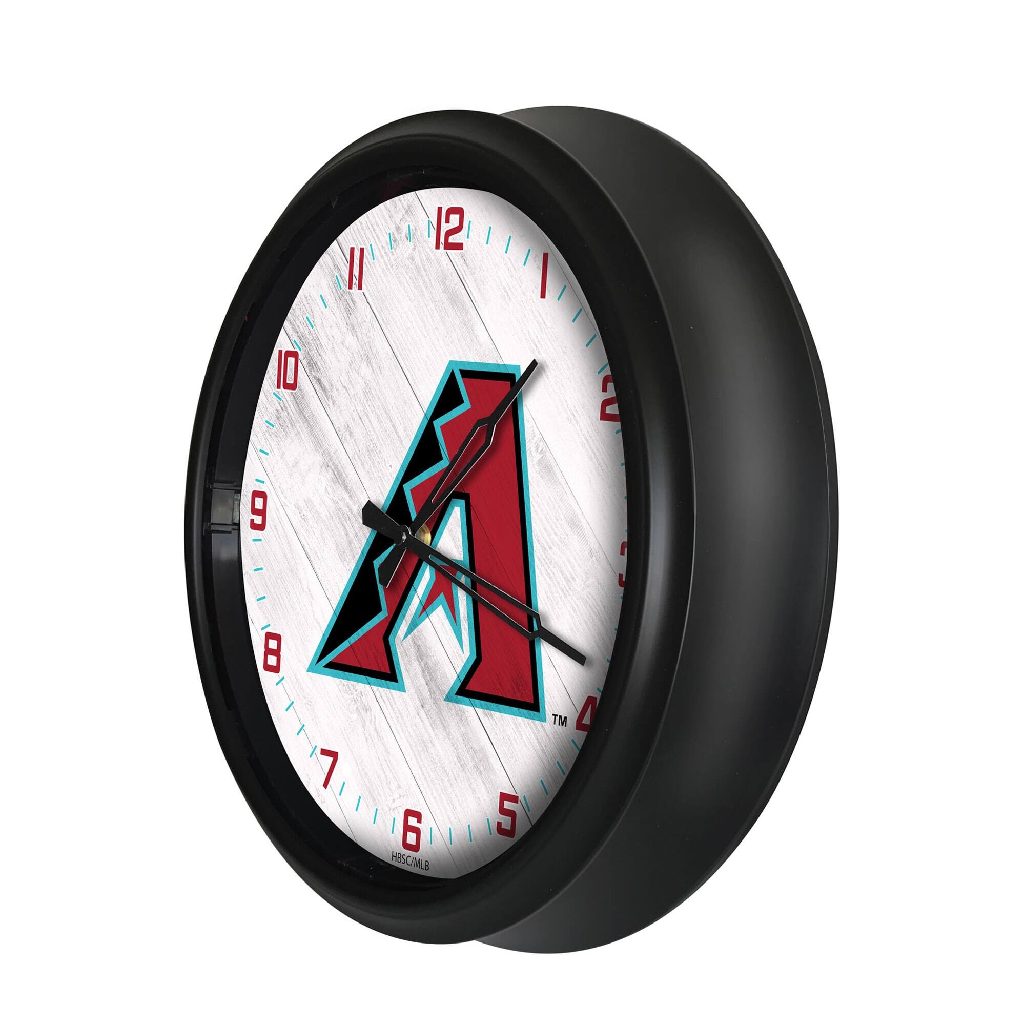 Alt View 1. Holland Bar Stool Co. - Arizona Diamondbacks Indoor/Outdoor LED Wall Clock - Multicolor.