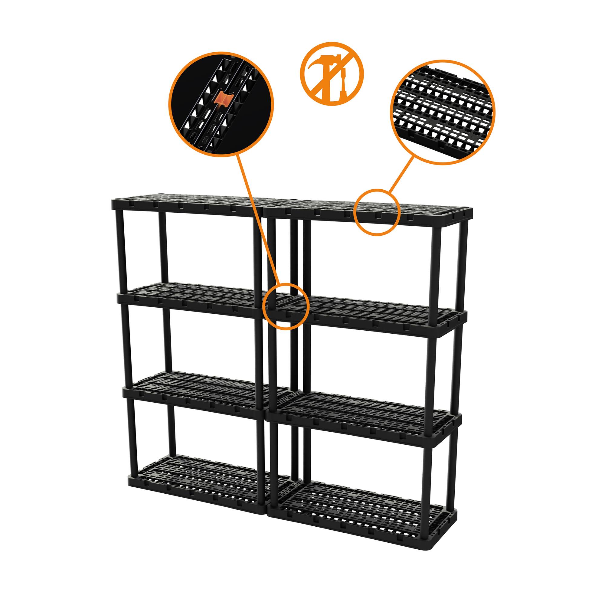 Alt View 4. Gracious Living - Gracious Living Ventilated Heavy Duty Storage Unit, Black - Black.