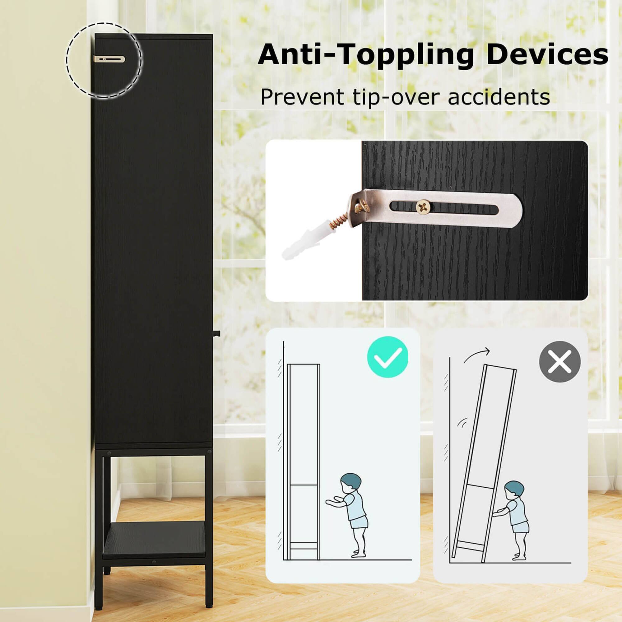 Anti-Toppling Devices Prevent tip-over accidents