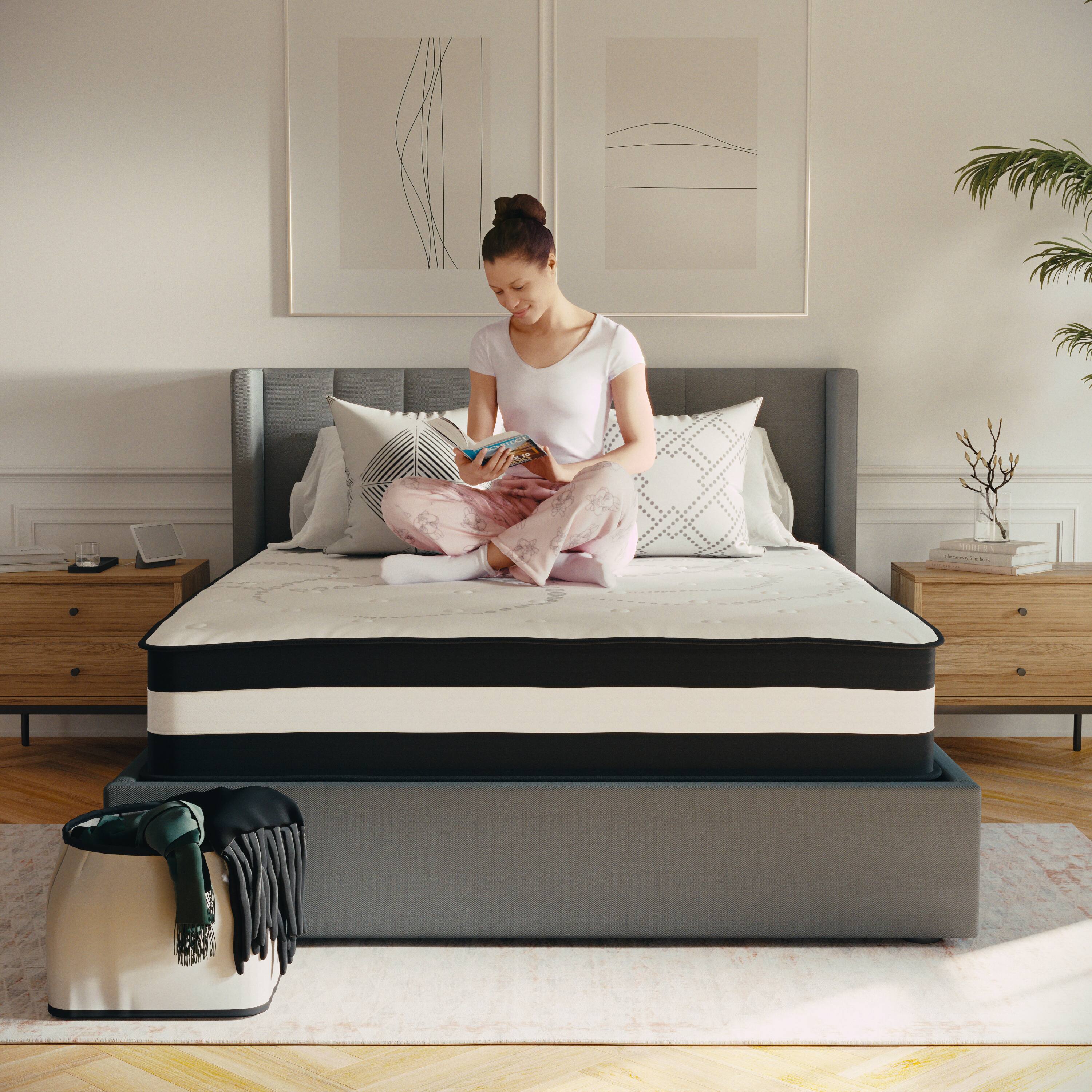 Alt View 5. Emma + Oliver - 12 Inch CertiPUR-US Certified Hybrid Pocket Spring Mattress, Mattress in a Box - Premium Mattress - White.