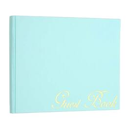 Unique Bargains - Elegant Guestbook 9x7 Inch Offset Paper Wedding Sign in Book with 50 Blank 120GSM Pages for Events - Light Blue