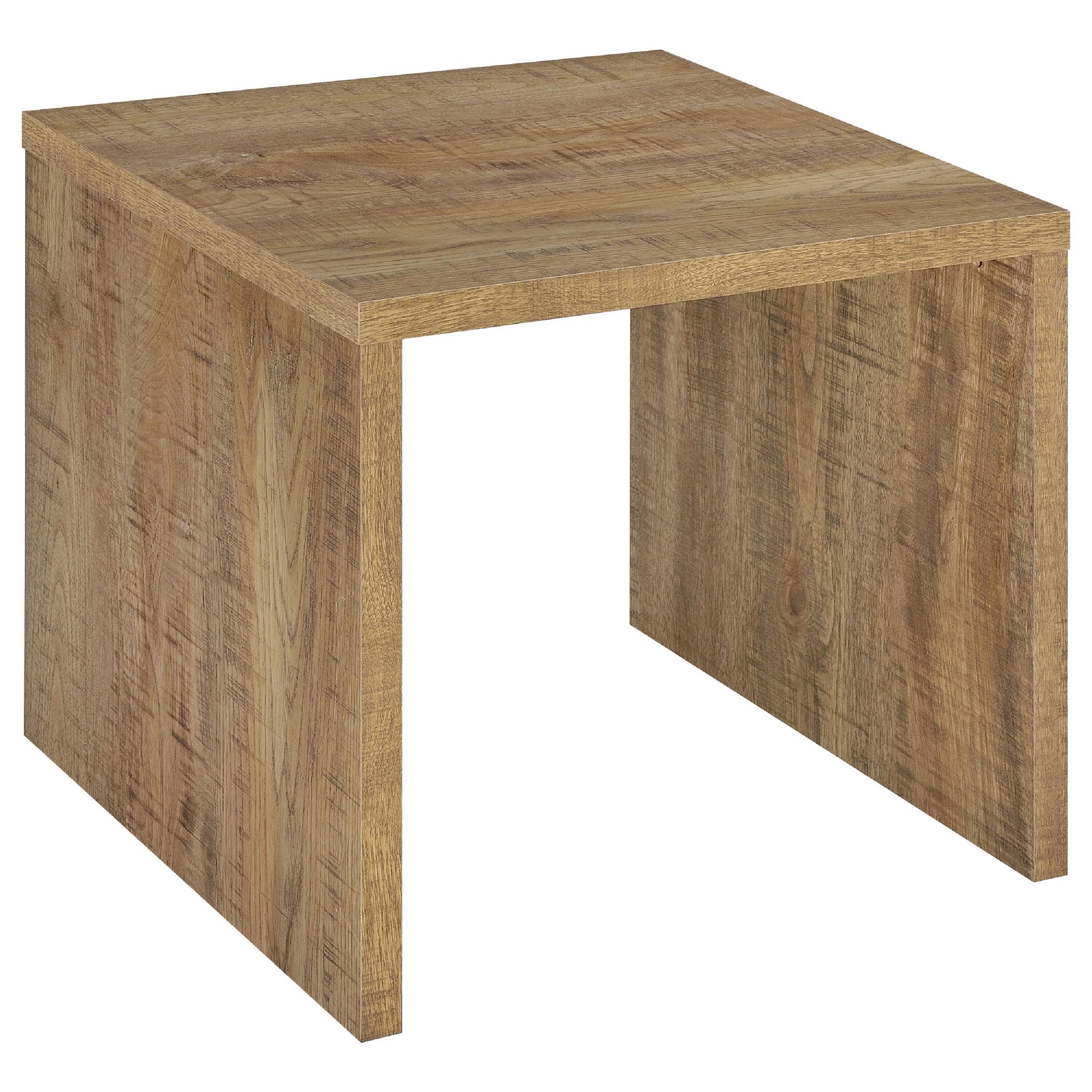 Alt View 1. Manhattan Lane - Kerra Square Accent Side End Table, U-Shape Frame, Wood 24 Inch - Mango Brown.