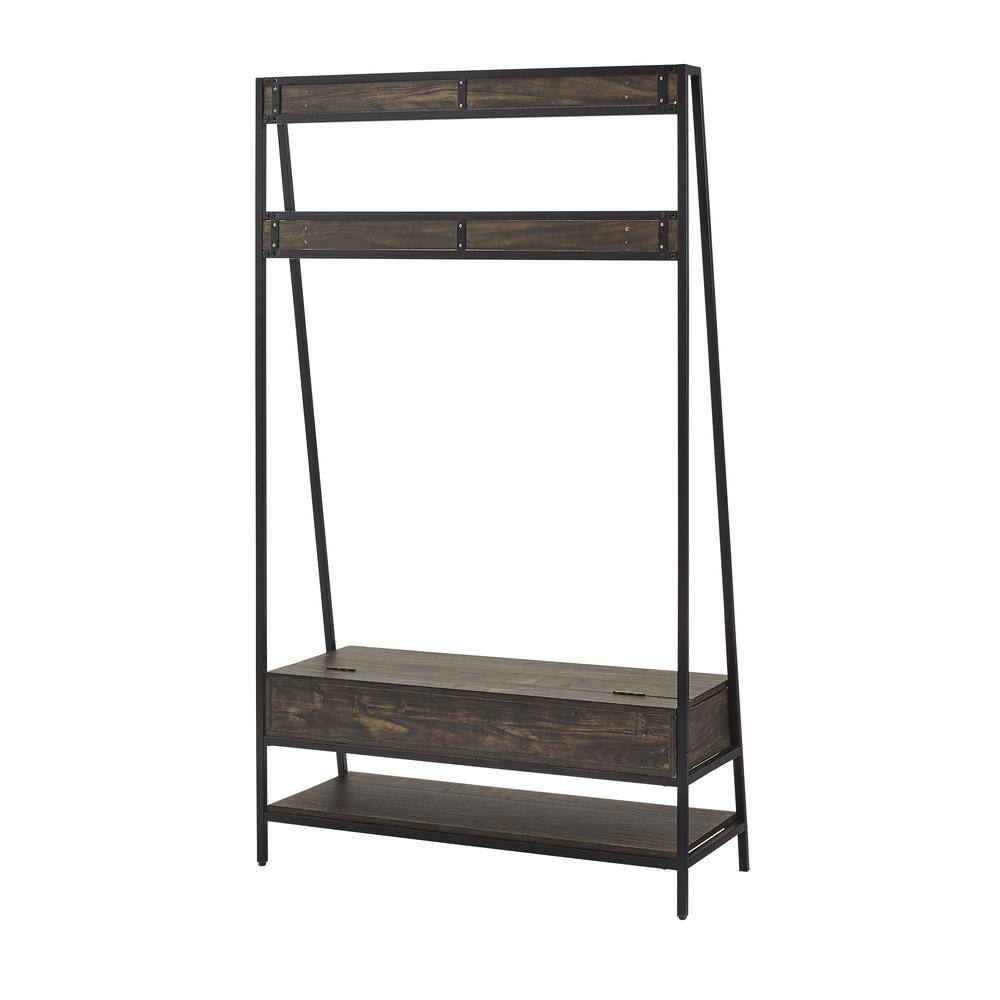 Angle. Crosley Furniture - Jacobsen Hall Tree - Brown Ash.