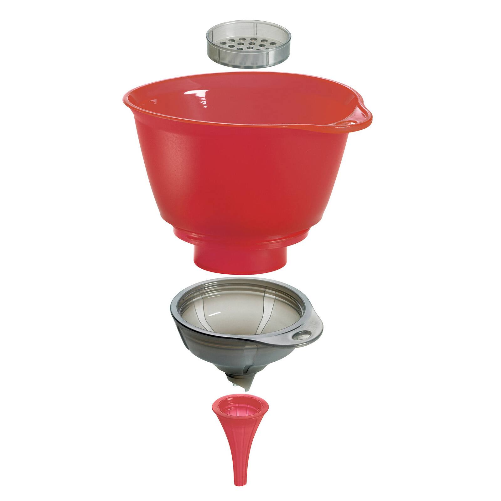 Alt View 1. Cuisipro - 3-in-1 Funnel - Red.