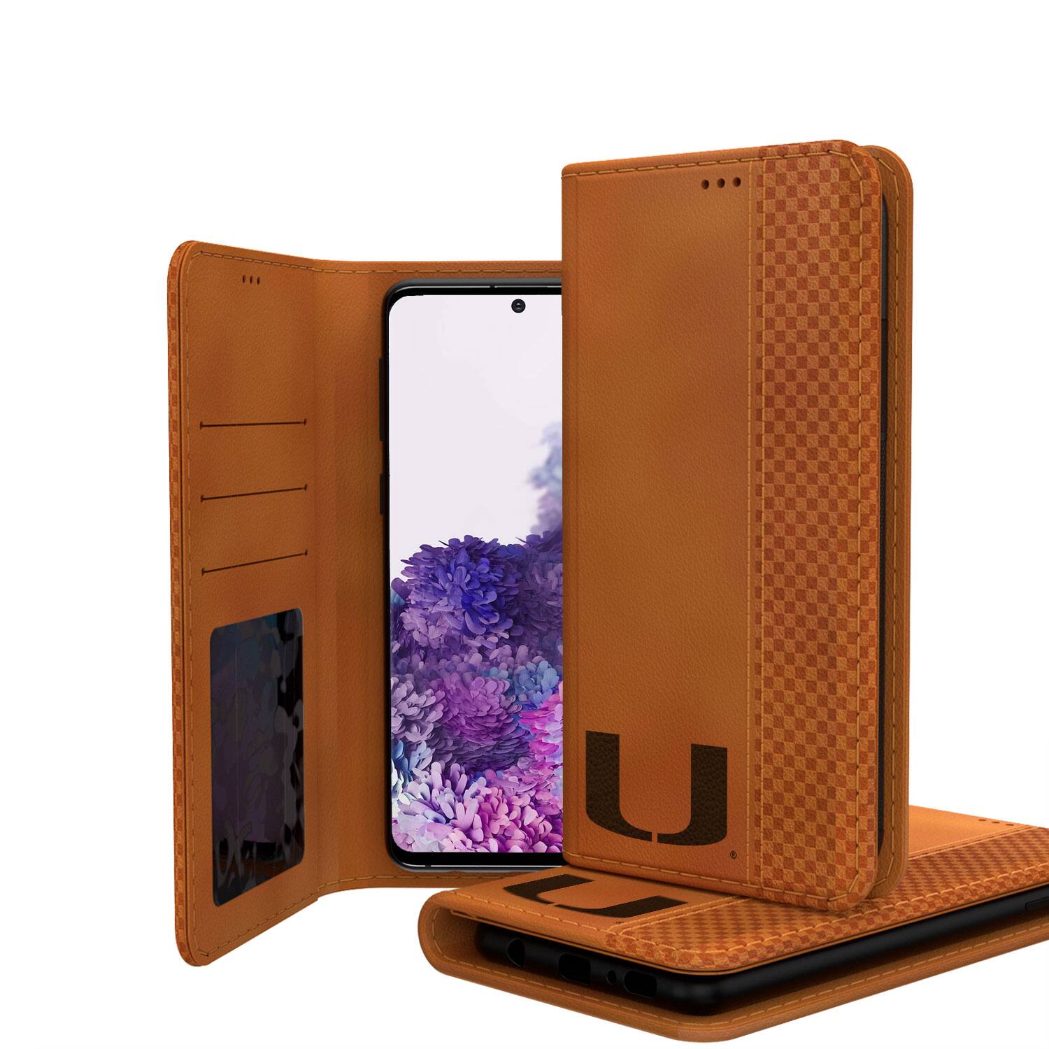 Alt View 3. Keyscaper - Miami Hurricanes Galaxy Burn Design Folio Case - S25 Ultra - Multicolor.