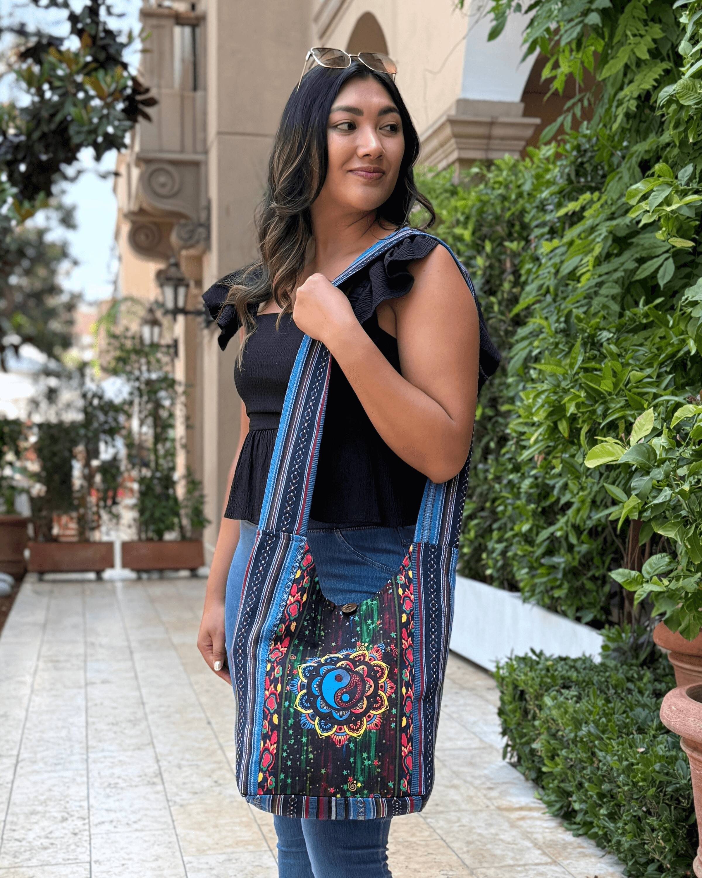 Alt View 2. Kathmandu Collection - Yin Yang Print Hobo Bag - Multi.