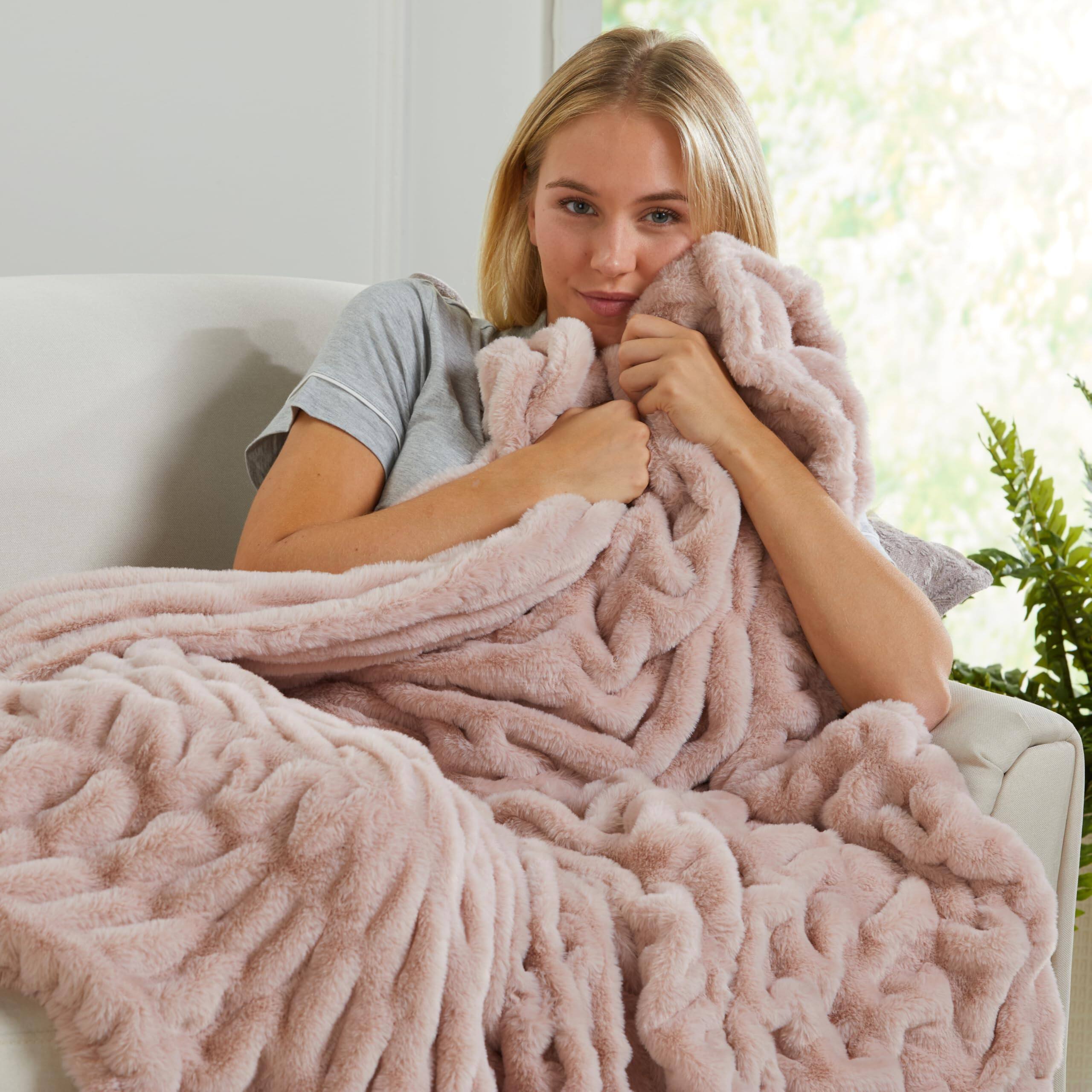 Alt View 7. Alchemy Casas - Plush Throw Blanket For Couch Thick Faux Warm Year Round Lily Collection PERFECT COUCH BLANKET Made from - Deep Ocean 50" x 60" Throw Blanket.