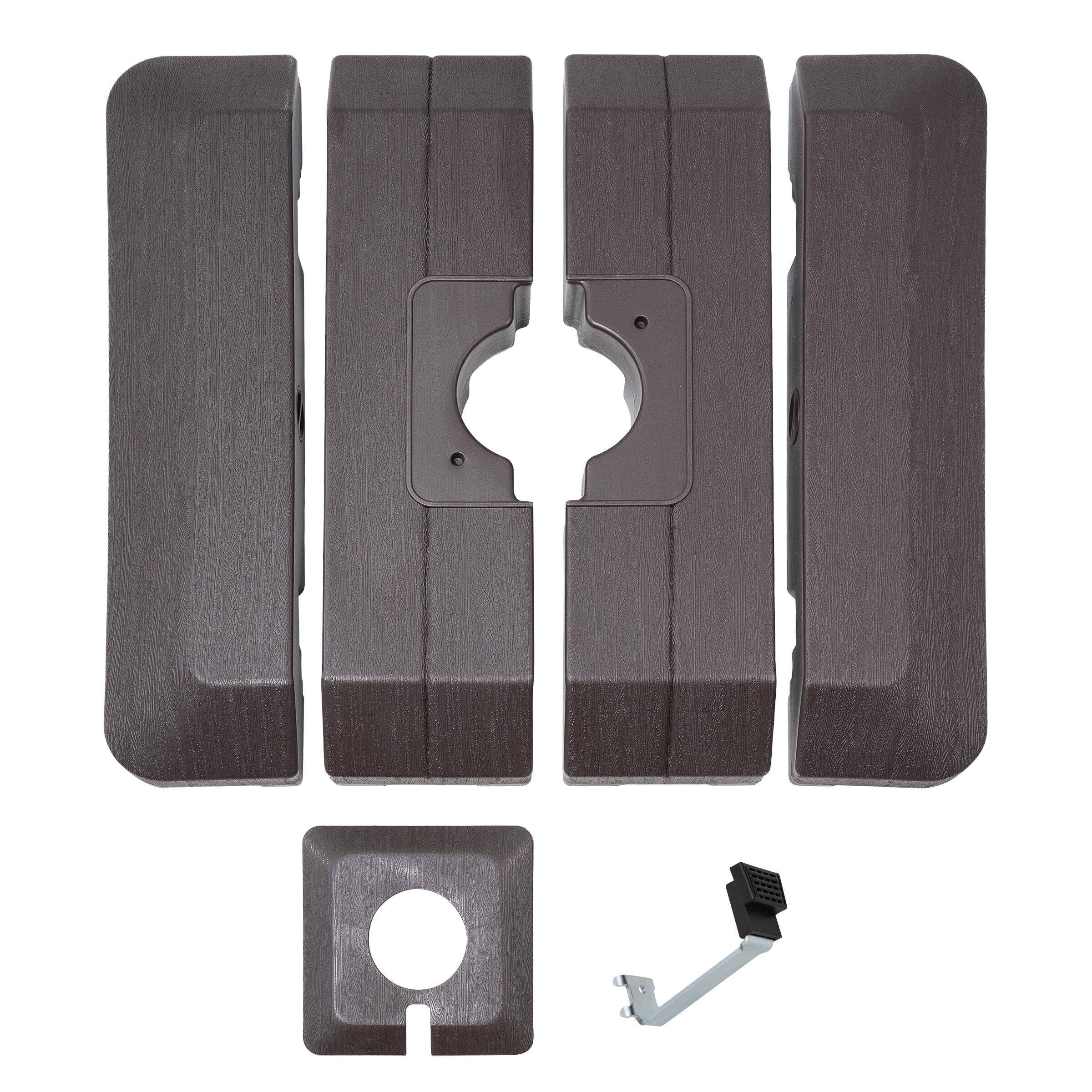Front. Crestlive Products - Crestlive Products 4-Piece Heavy Duty 240lbs Fillable Water & Sand Square Cantilever Umbrella Base - Brown.