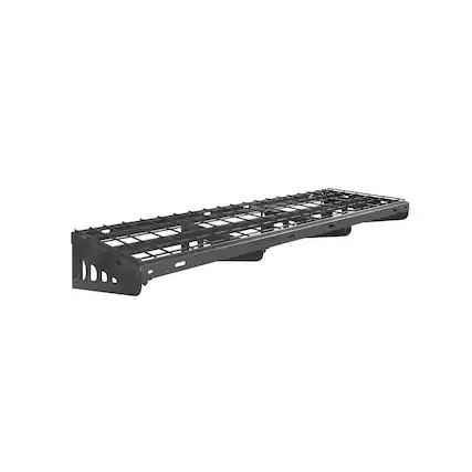Front. Fleximounts - 48 in. x 16 in. Heavy Duty Steel Garage Wall Shelf with Brackets - Black.