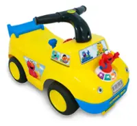 Kiddieland Sesame Street Elmo School Bus Light & Sound Activity Ride-On - Front_Zoom