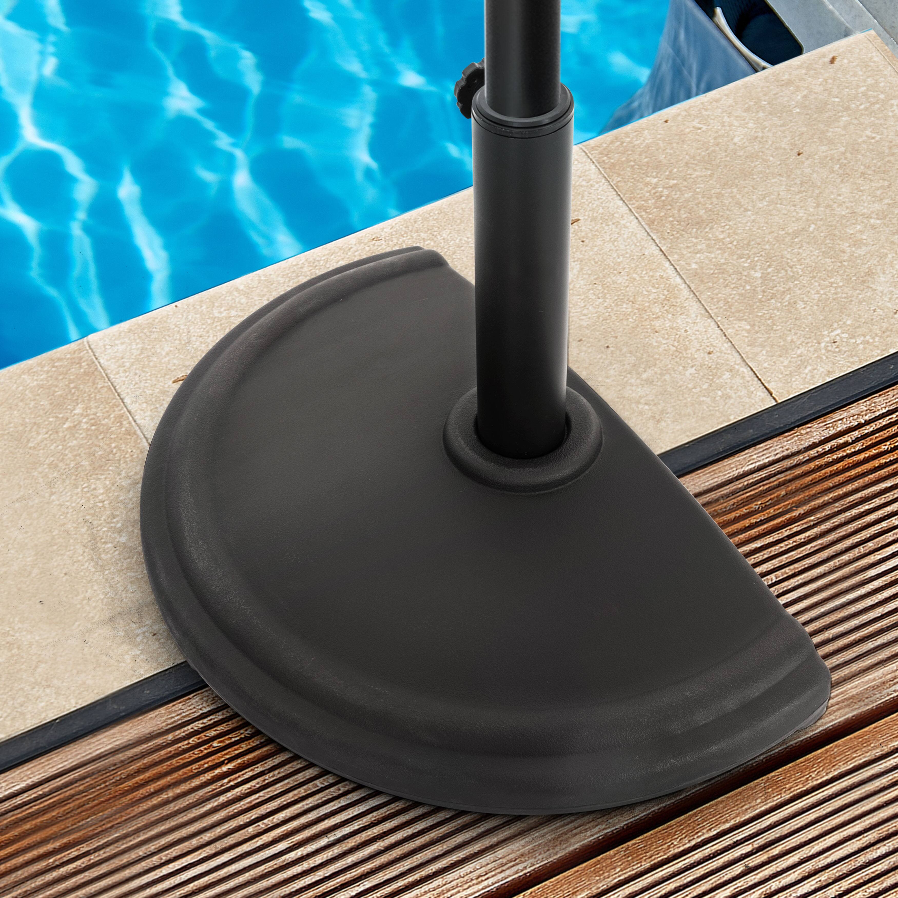 Alt View 1. Nuu Garden - Patio 19.3’’ Half Round Umbrella Base, Weight Up to 20.9 LBS - Black.