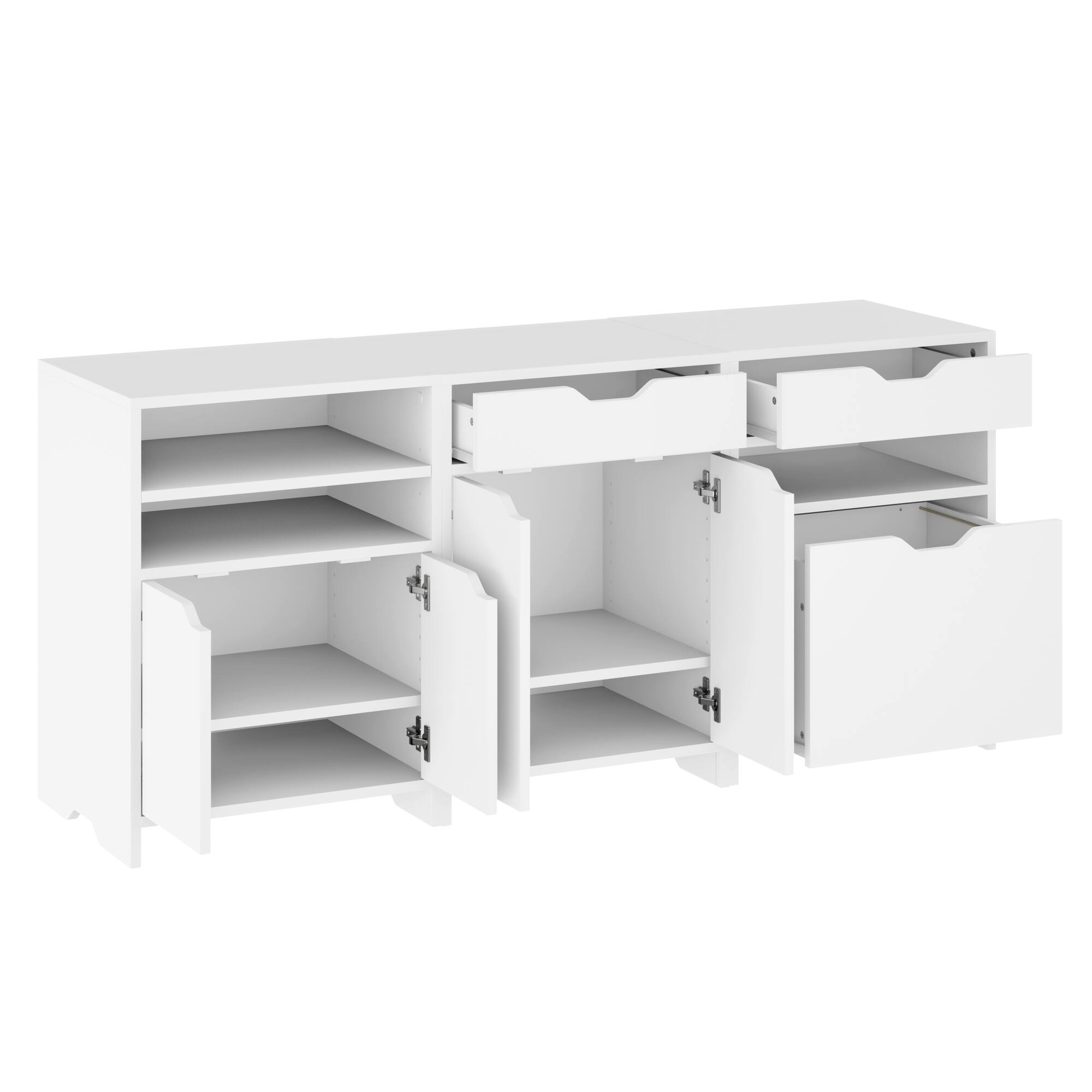 Alt View 4. Winsome Wood - Nova 3-Pc Storage Cabinet Set - White.