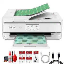 Canon - PIXMA TS9521Ca Wireless All-in-One Printer White Bundle