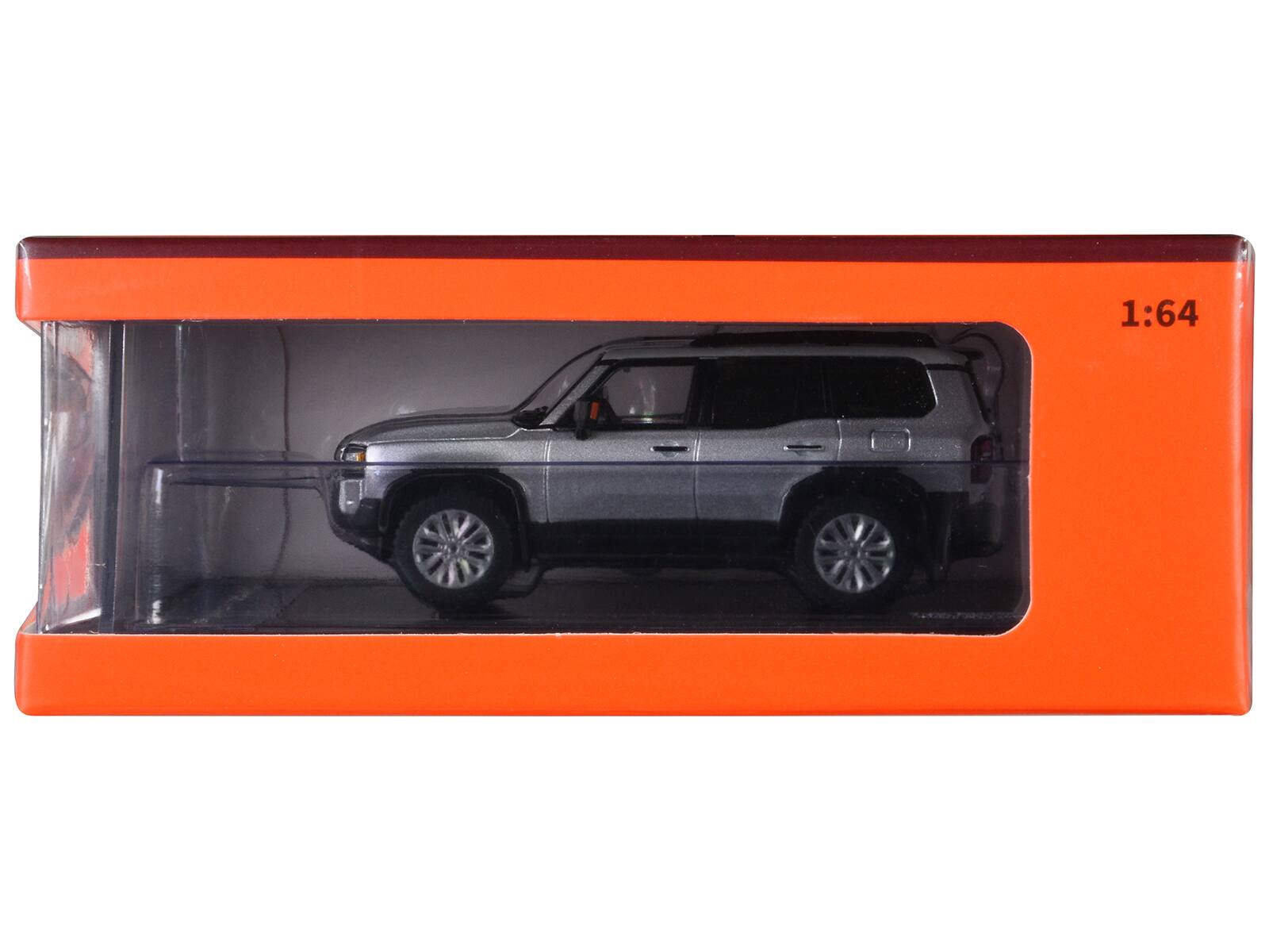 Left. GCD - Toyota Land Cruiser Prado 250 Silver Metallic with White Top 1/64 Diecast Model Car by GCD - Silver Metallic and White.