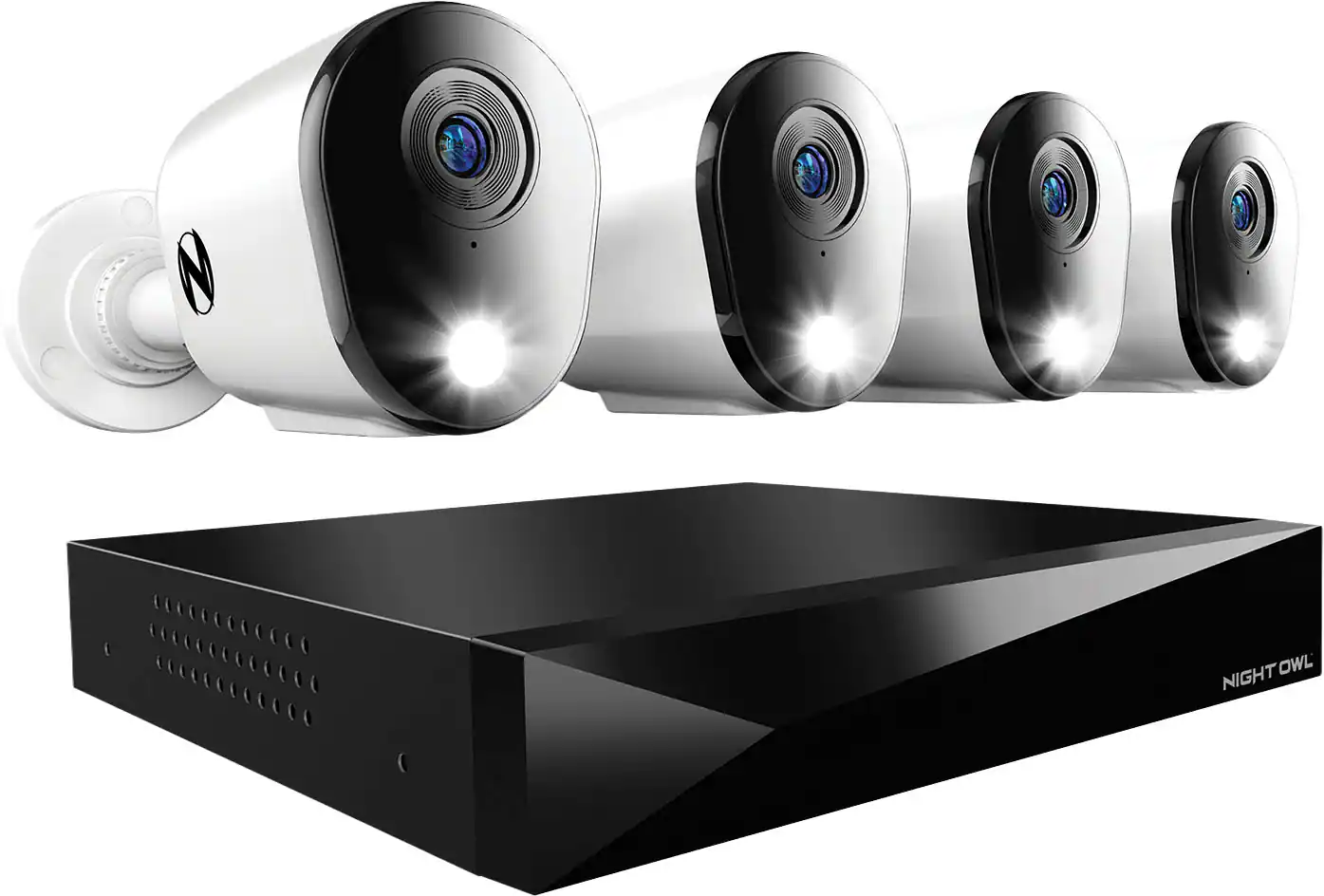 Night Owl - 8 Channel 2K (4MP) DVR with 4 (4MP) Cameras and 2TB Storage, Expandable up to 4 Additional Wi-Fi Cameras - White