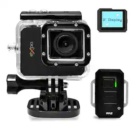 Pyle - Expo HD Action Camera - 1080P, 20MP, WiFi, 2” Screen, Waterproof Case, USB, SD Card, Wireless Remote (PSCHD90BK)