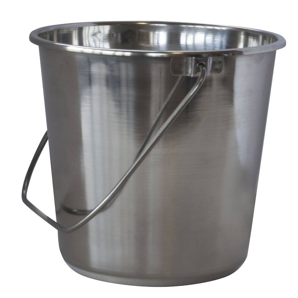 Front. AmeriHome - XLarge Stainless Steel Bucket Set - 3 Piece - Silver.