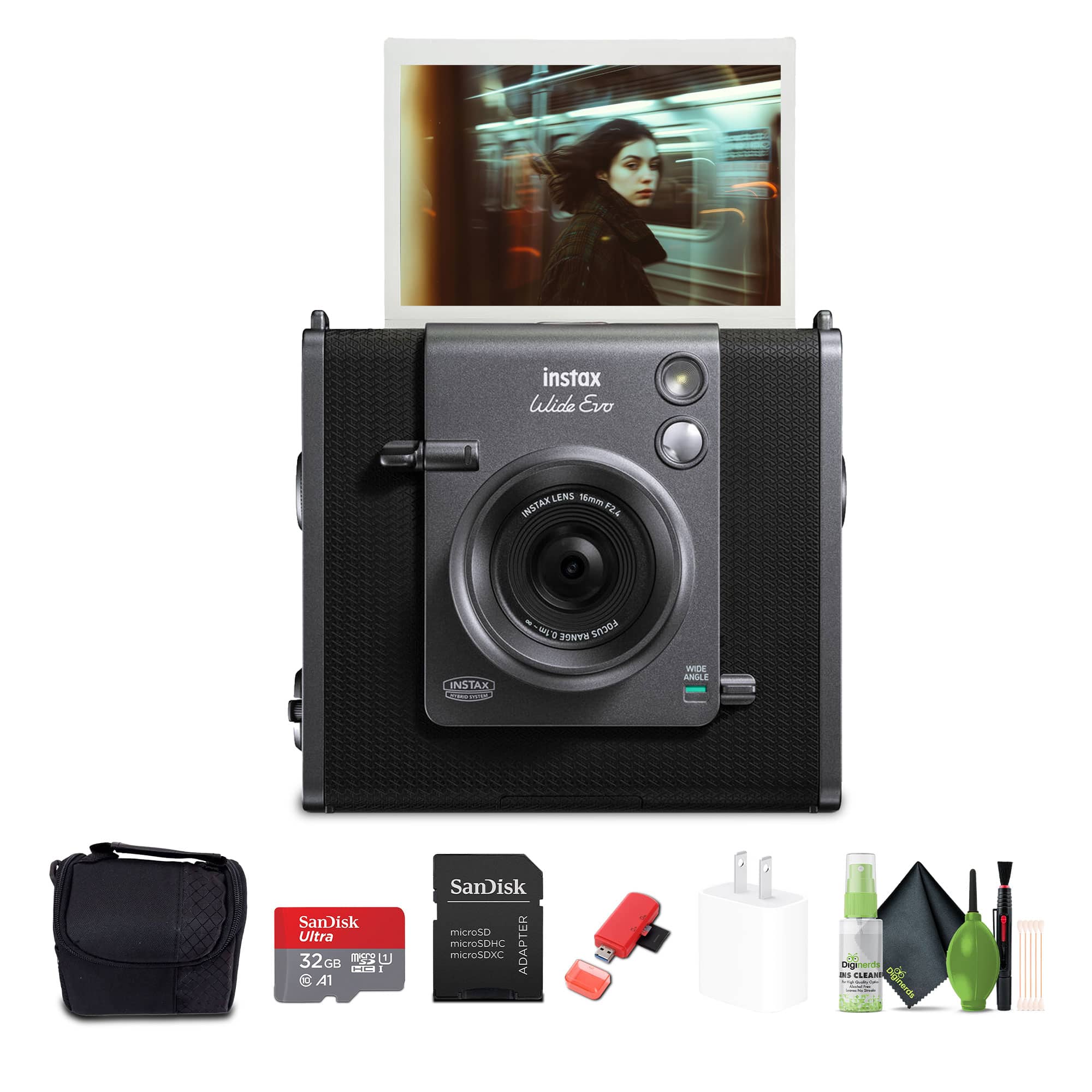 Fujifilm - Instax Wide Evo Hybrid Instant Film Camera Bundle
