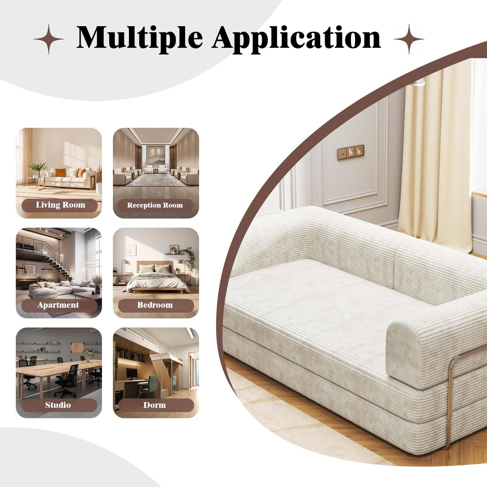 Multiple Application

- Living Room
- Reception Room
- Apartment
- Bedroom
- Studio
- Dorm
