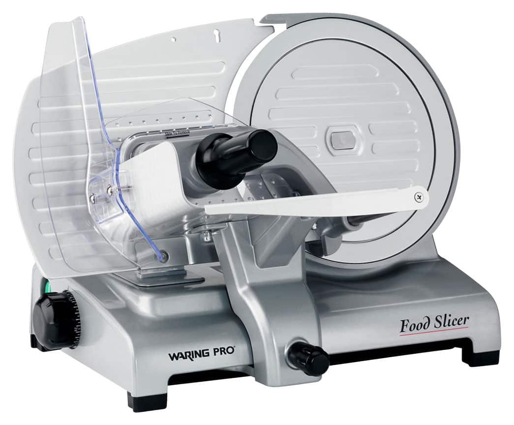 Angle. Waring Pro - Professional Electric Food Slicer - Stainless-Steel.