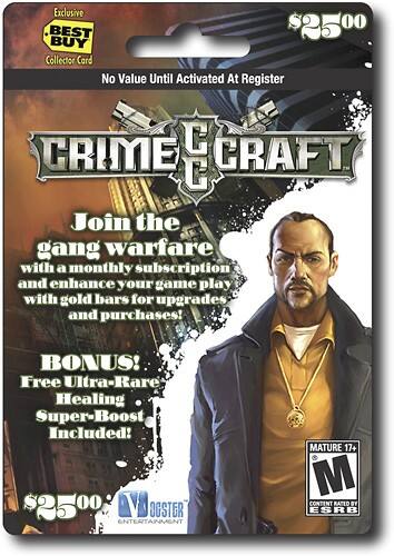 Front Standard. Vogster Entertainment - Best Buy Exclusive CrimeCraft Collector Card ($25).