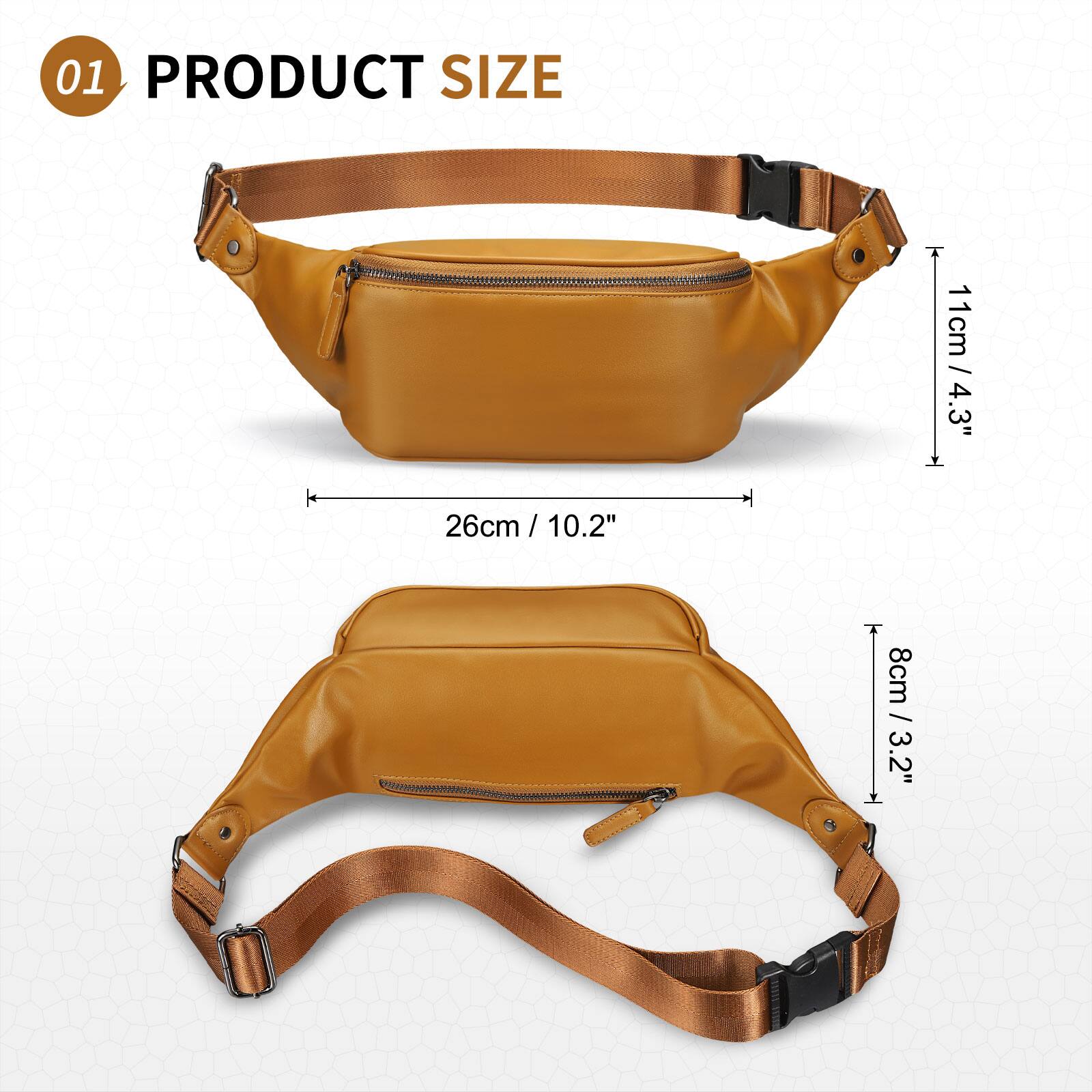 01 PRODUCT SIZE  
11cm / 4.3"  
26cm / 10.2"  
8cm / 3.2"