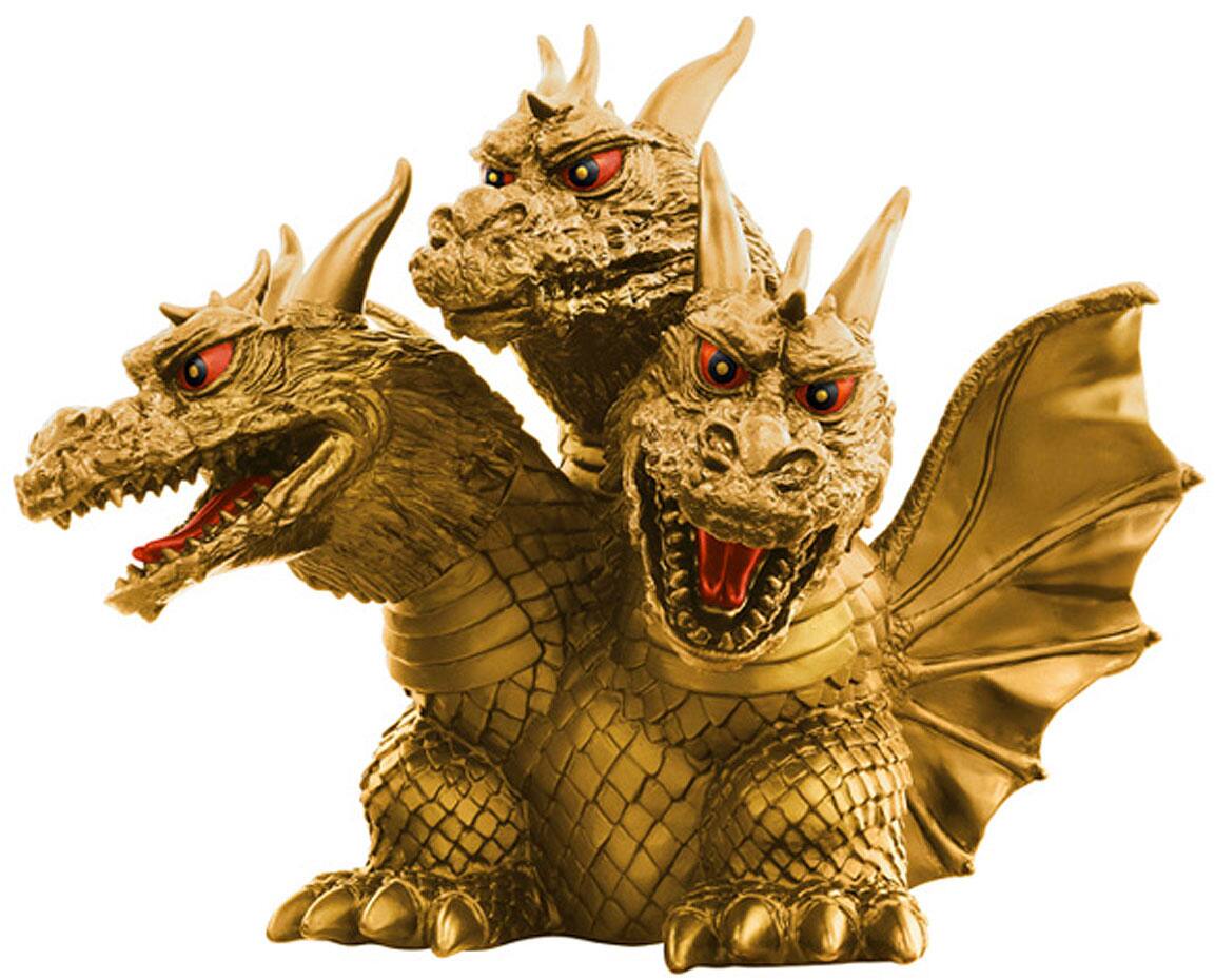 Angle. Bandai - Toho Monster Series - Enshrined Monsters King Ghidrah (1964) 4.7" Figure.