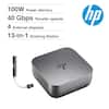 100W Power delivery
40 Gbps Transfer speeds
4 External displays
13-in-1 Docking Station
hp