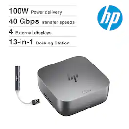HP - 100W G6 Thunderbolt 4 Dock Port Replicator Bundle with DKZ Hub(Universal Thunderbolt/USB-C Docking Station