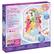 The text on the image is in French, so I will provide a translation of the text. The box contains a mosaic window art kit for Disney Princesses, which includes 65 window clings, two gem window tools, and a storybook instruction sheet. The kit is designed for children aged 3 and up, and it is a fun and easy way to create personalized window art. The box also has a warning that the small parts are not suitable for children under 3 years old and that choking hazards may be present. The kit is available at makeitrealplay.com.