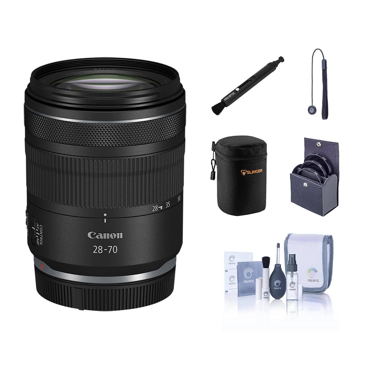 Bundle - Canon - RF 28-70mm f/2.8 IS STM Lens, with 67mm Filter Kit, Soft Lens Case, Cleaning Kit price history on PriceWatchPro
