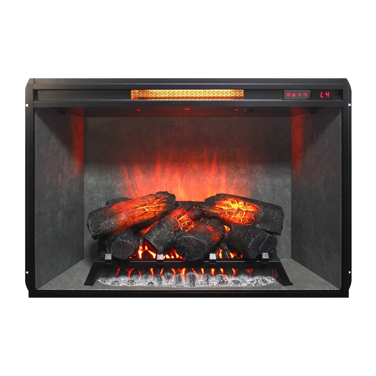 Loheer 33 inch electric fireplace insert, Infrared Heater with 4 ...